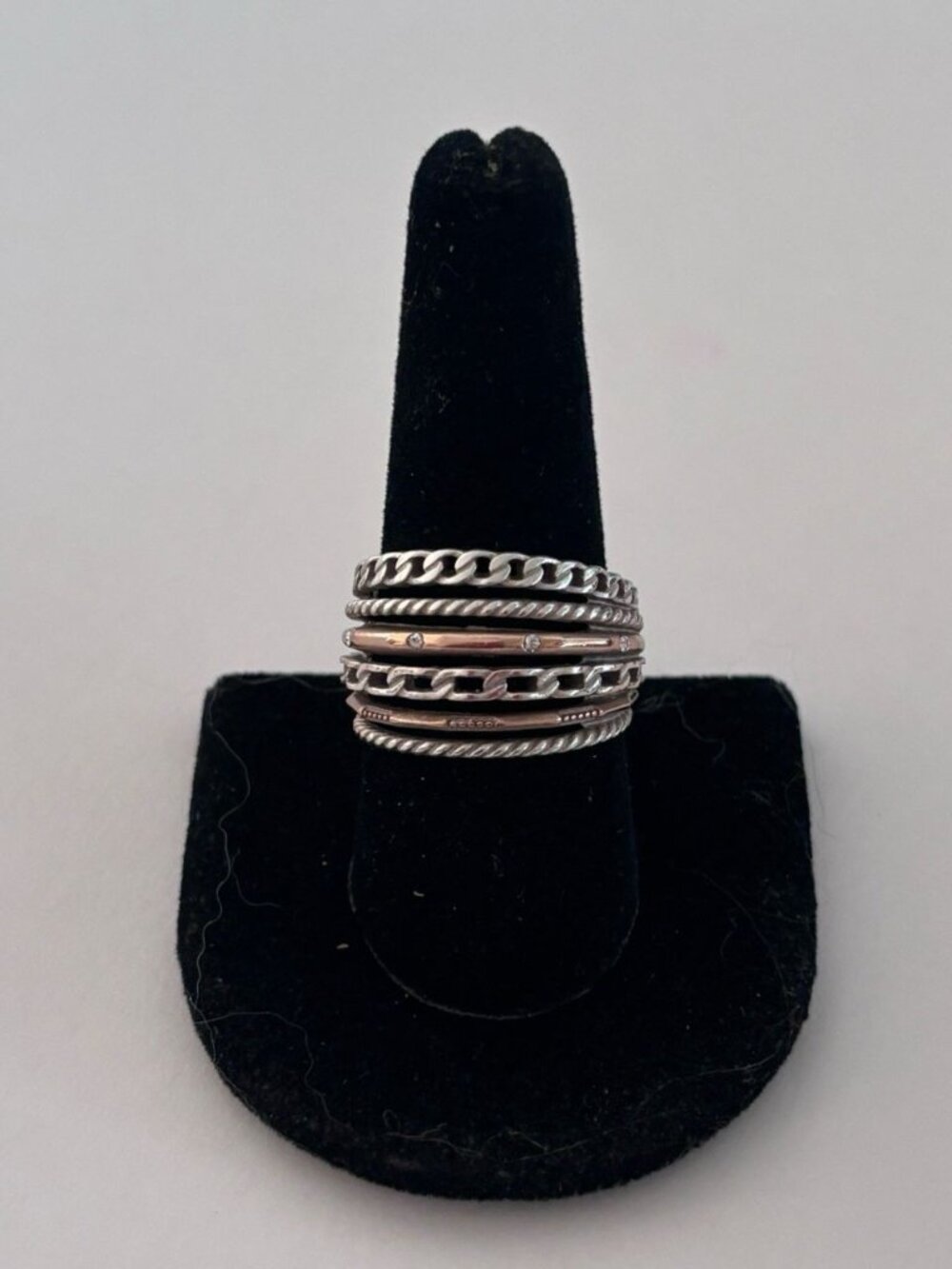 Brighton NEPTUNE’S RINGS Ring Multiple Row Size 10. Excellent Condition